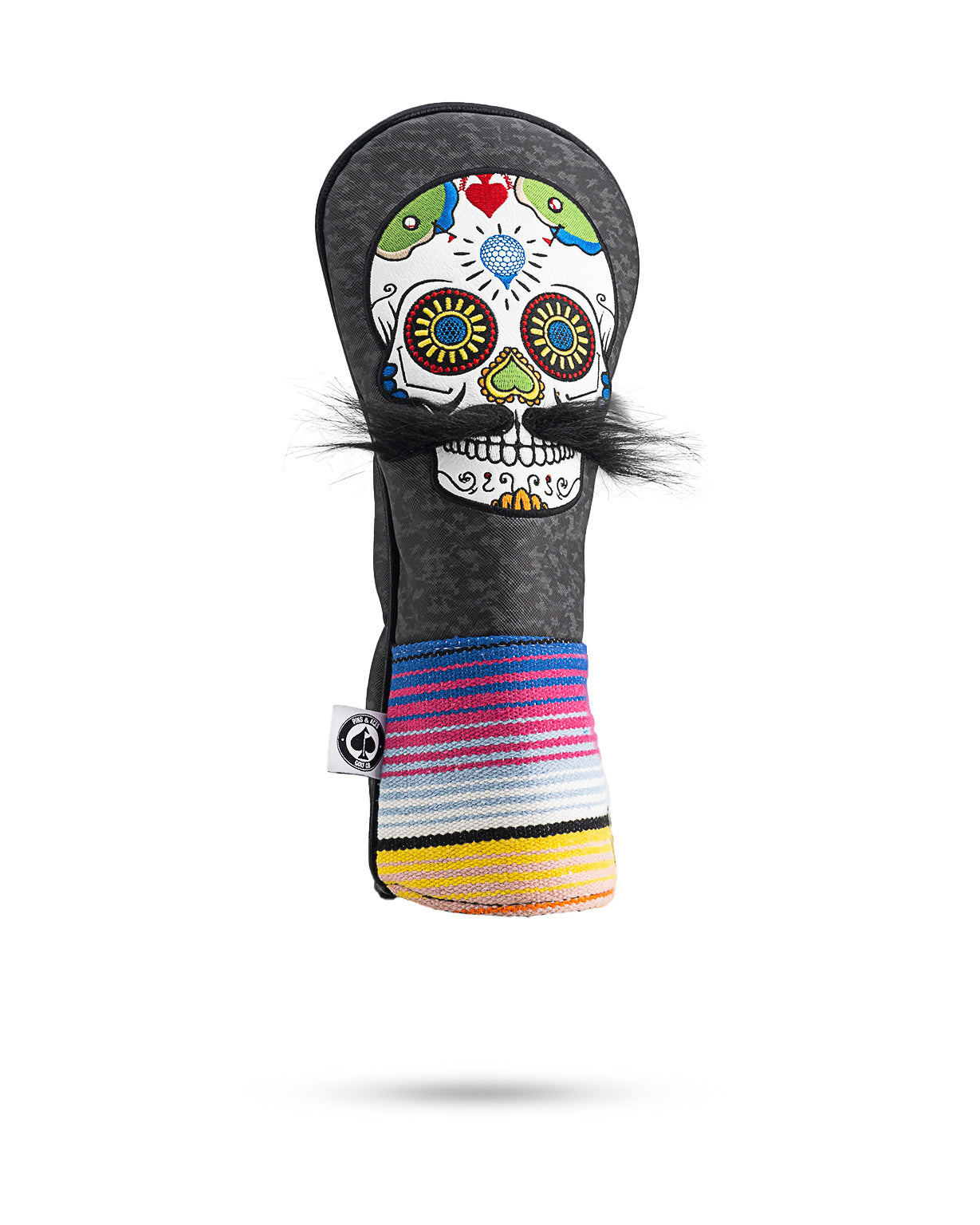 Mustache Sugar Skull - Fairway Cover Gray Camo