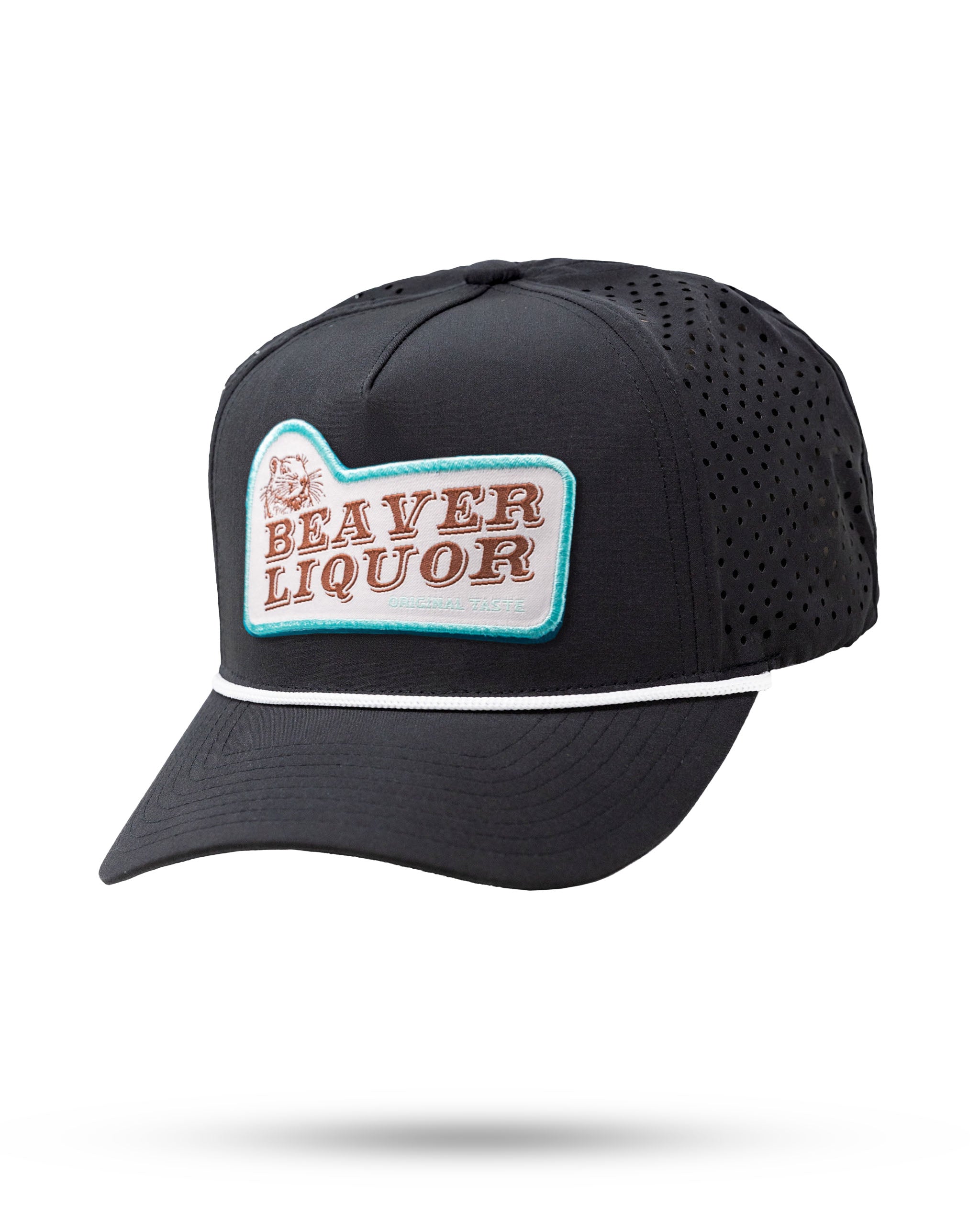 Perforated Rope Hat - Beaver Liquor - Black
