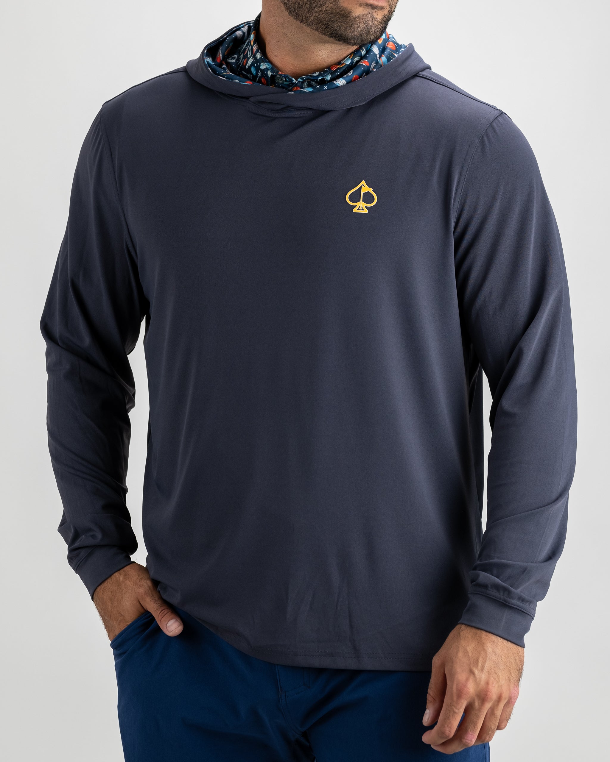 Performance Golf Hoodie - Navy Space Race