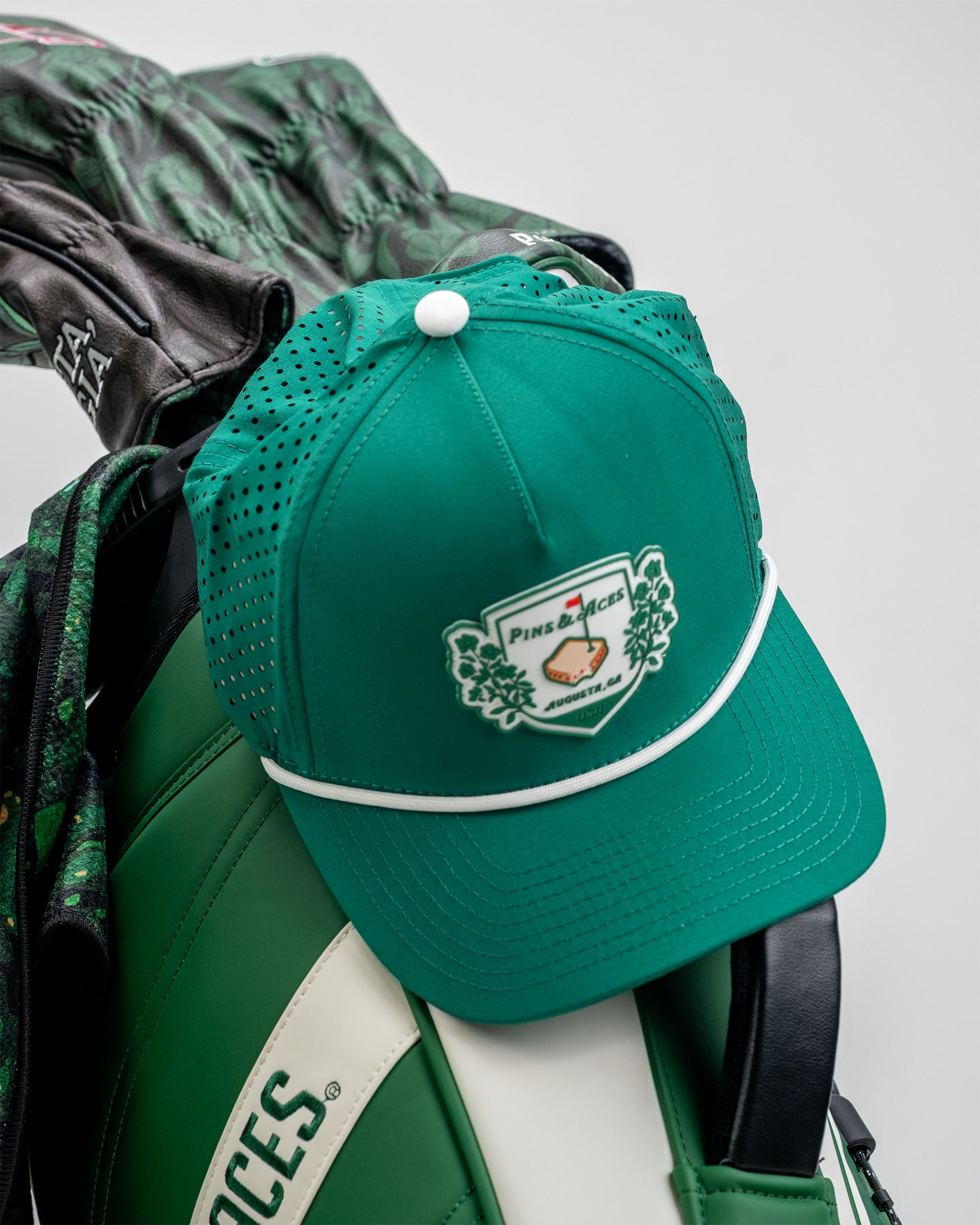 Pimento Crest - Perforated Rope Hat - Green