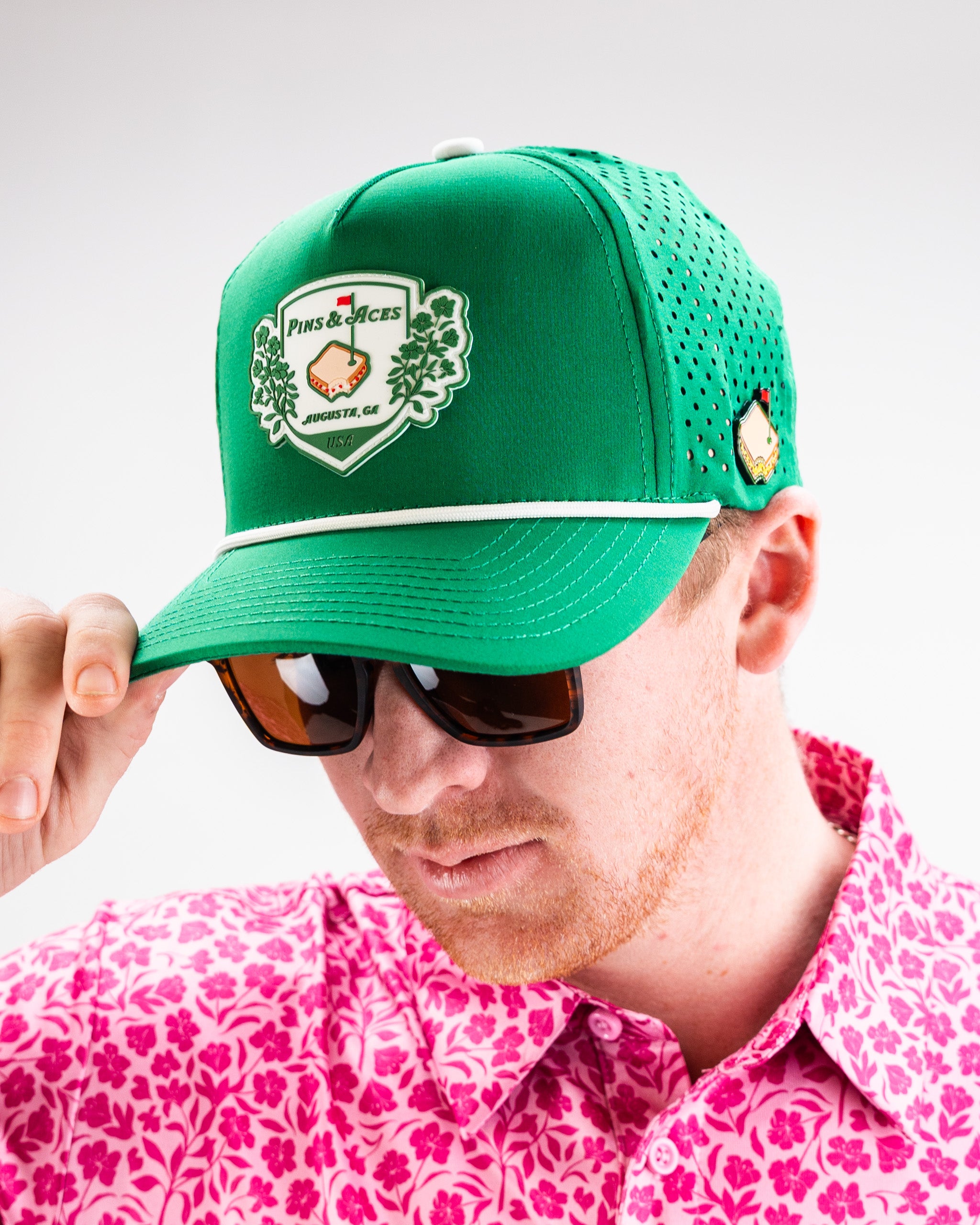 Pimento Crest - Perforated Rope Hat - Green