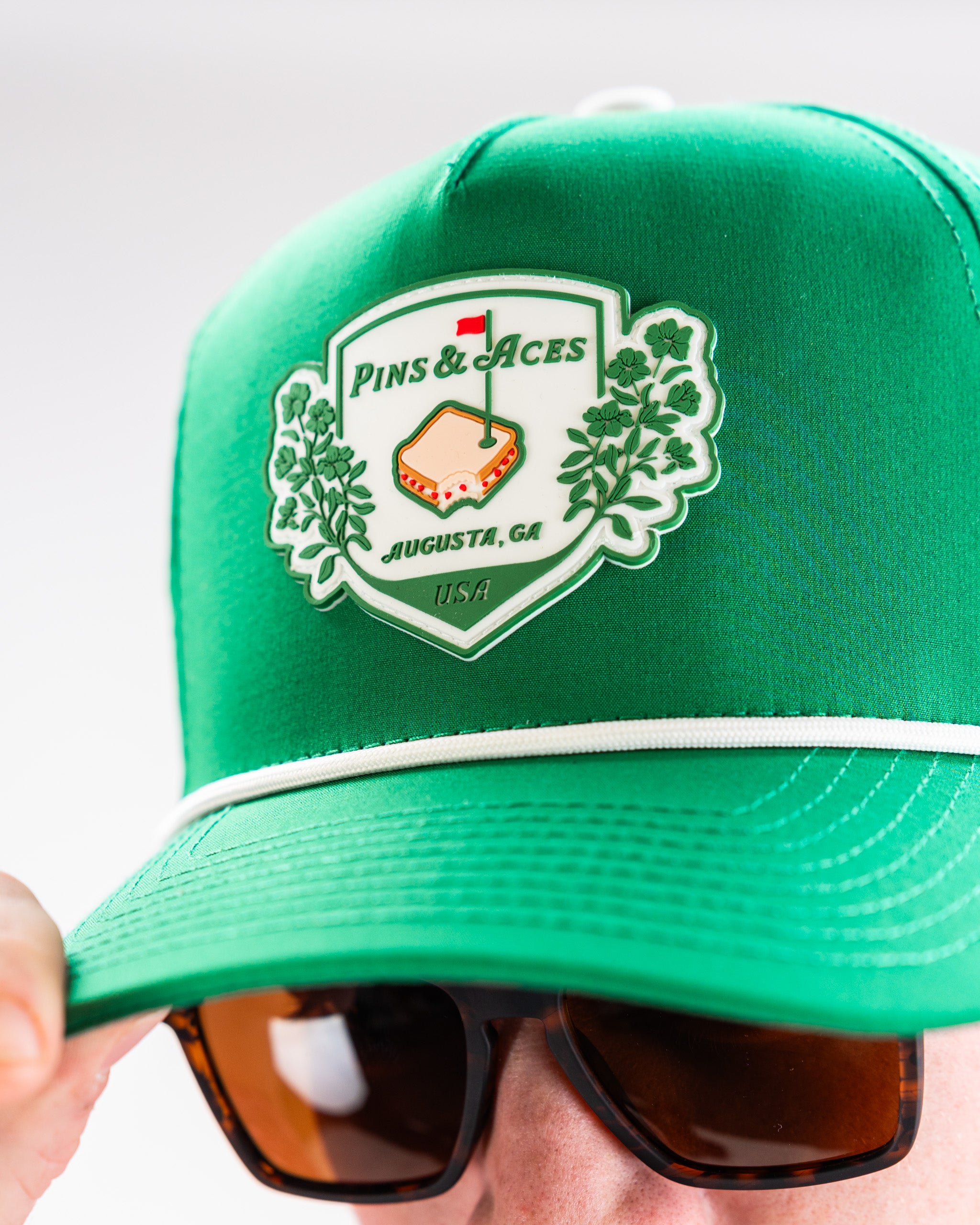 Pimento Crest - Perforated Rope Hat - Green