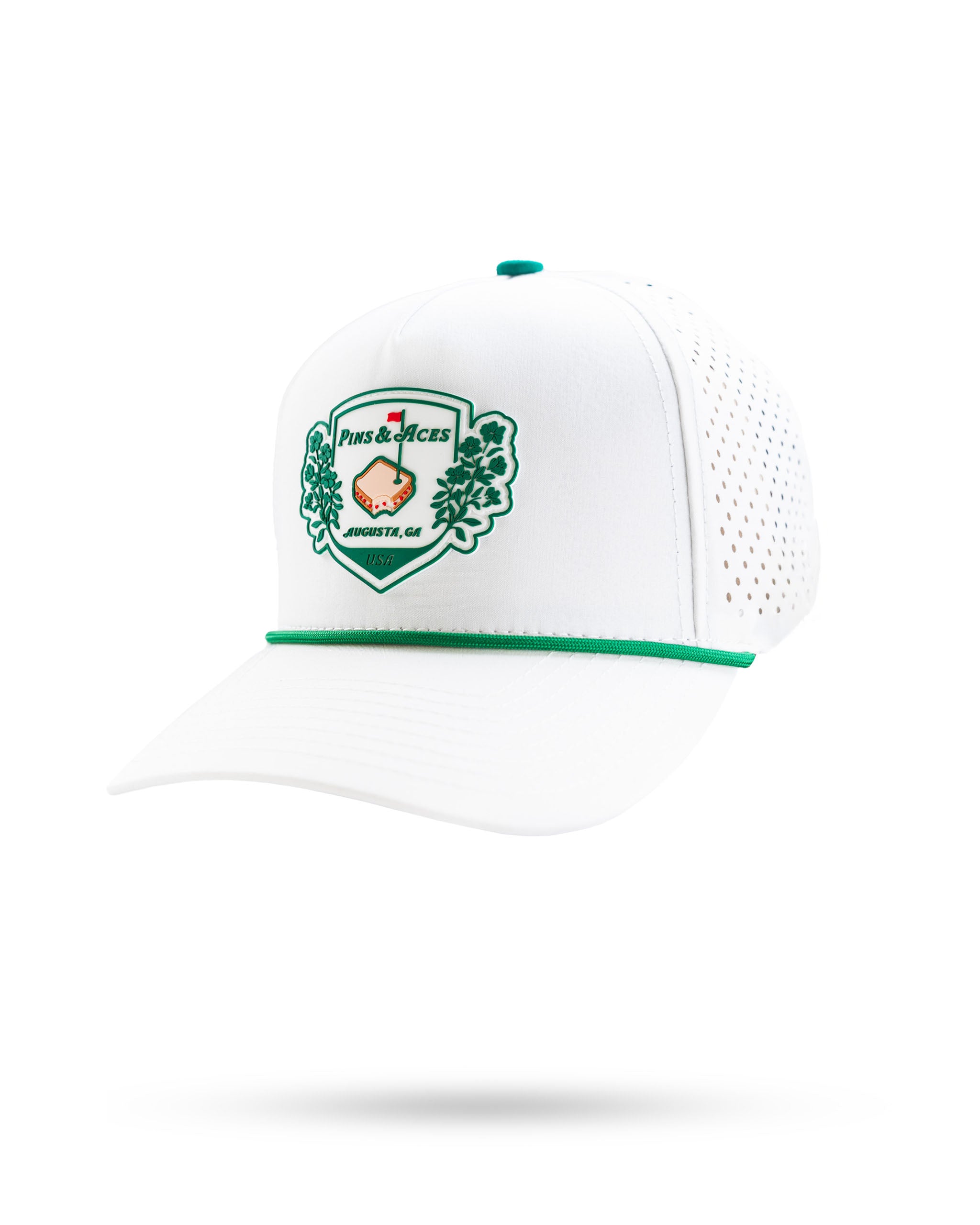 Pimento Crest - Perforated Rope Hat - White