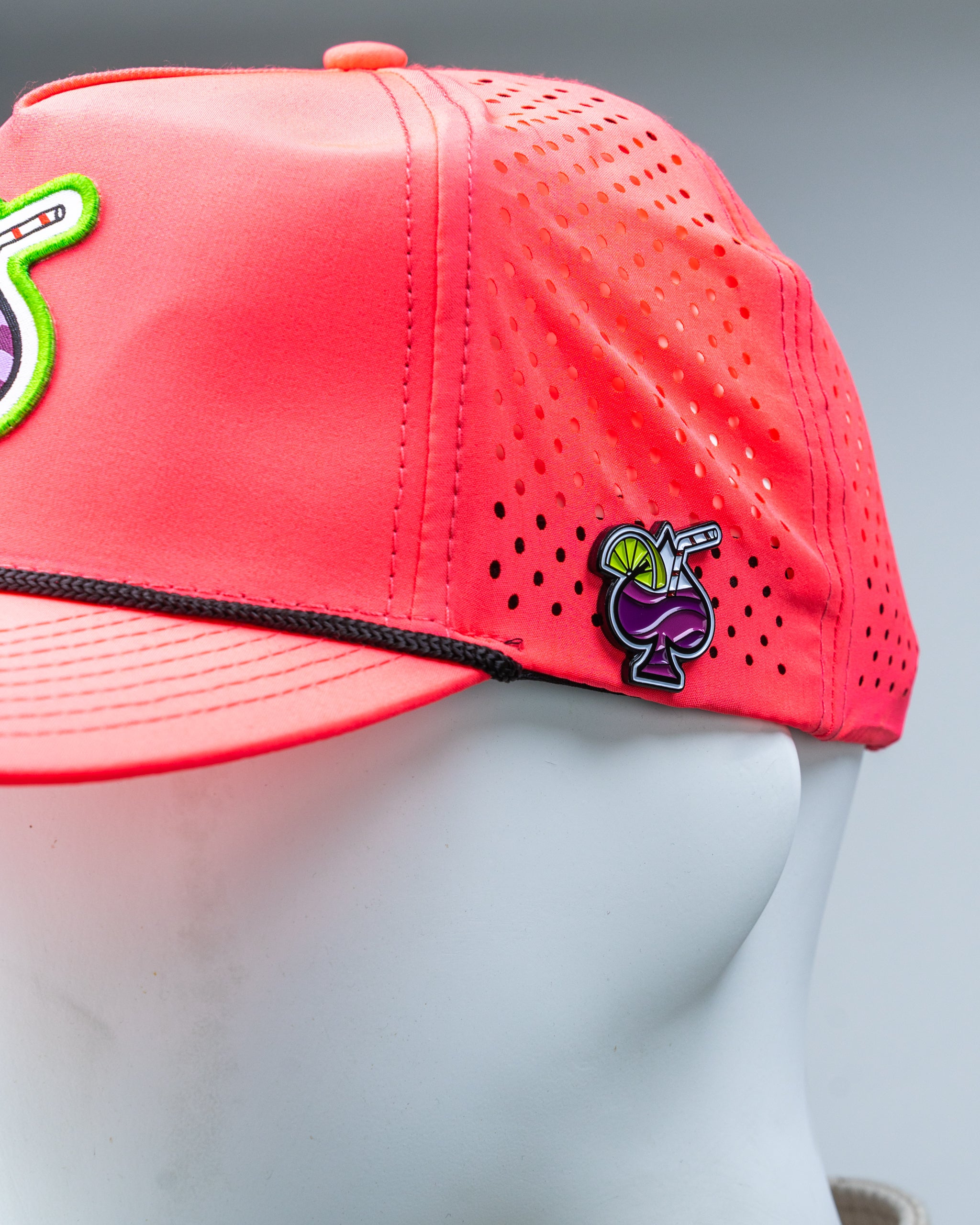Perforated Rope Hat - Transfusion Highlighter Pink - Pins & Aces